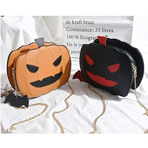 Tongina Bolsa de abóbora feminina saco de doces de halloween pequeno diabo bolsa de ombro mensageiro