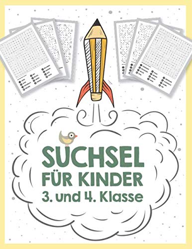 Suchsel für Kinder, 3. und 4. Klasse: Wortsuchrätsel für Vorschüler und