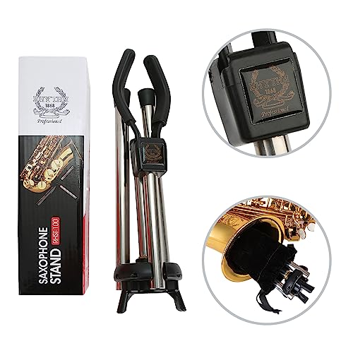Rhythm RHY-SAX-STAND-2 Foldable Alto Saxophone Stand Stainless Steel Sax Stand Holder Portable Saxophone Bracket Adjustable Stand thumb #2