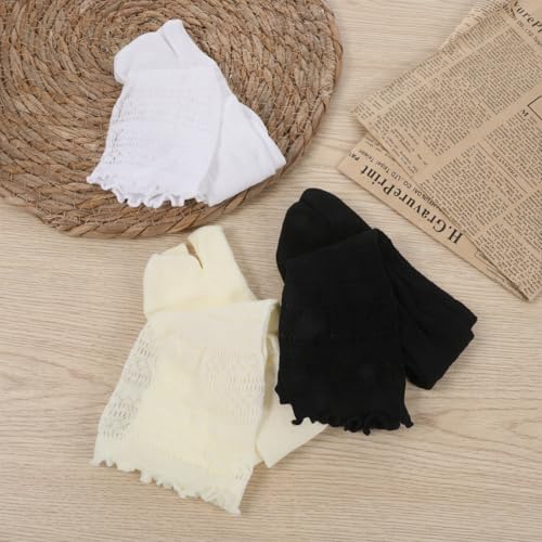 Aysatogc 3 Pairs Lace Sexy Tabi Socks Women Split Two Toe Socks Japanese Toes Separated Sock Ruffle Frilly Sports Casual Sock for Men Women Unisex