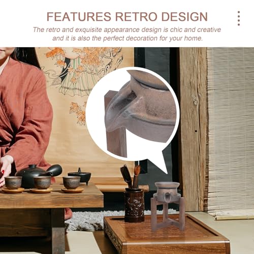 Filtre à thé céramique surface lisse et support en bois rustique - 4