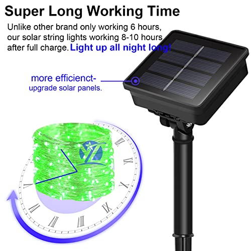 Yaozhou Green Christmas String Lights Solar Powered Outdoor Waterproof, 2 Pack Each 100Led 8 Modes Copper Fairy Lights For Garden, Patio, Fence, Balcony #TOP1