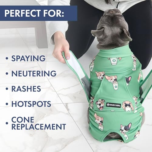 Image of Spark Paws Dog Recovery Suit - Surgical Onesie After Surgery, Male & Female