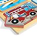 Melissa & Doug Natural Play Wooden Puzzle: Ready, Set, Go (Four 4-Piece Vehicle Puzzles)