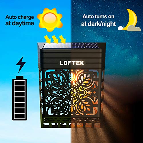 LOFTEK Solar Fence Step Lights Outdoor, AUTO Turn ON/Off Solar Deck Lamps, Waterproof Garden Patio Decorative Fence Lighting for Porch, Yard, Patio, Front Door, Landscape, Stair, Warm White (4 Pack) - Thumbnail 3