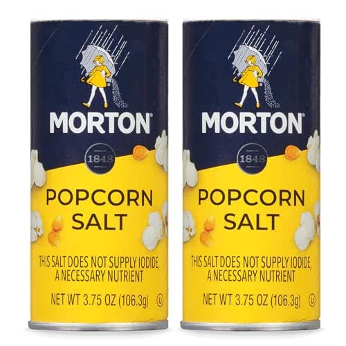 Morton Popcorn Salt, (3.75 oz), 2-Pack, Perfect for Popcorn &