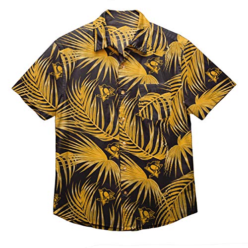Camisa hawaiana con botones LSU Tigers diseño floral tropical de FOCO en talla L