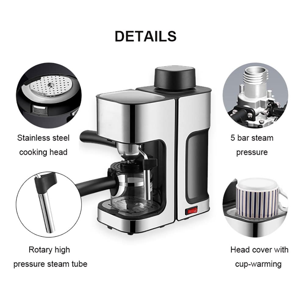 Ekspres do kawy, 5 barów półautomatyczny domowy włoski ekspres do kawy z spieniaczem do mleka, do cappuccino, macchiato, americano, zbiornik na wodę 240 ml(