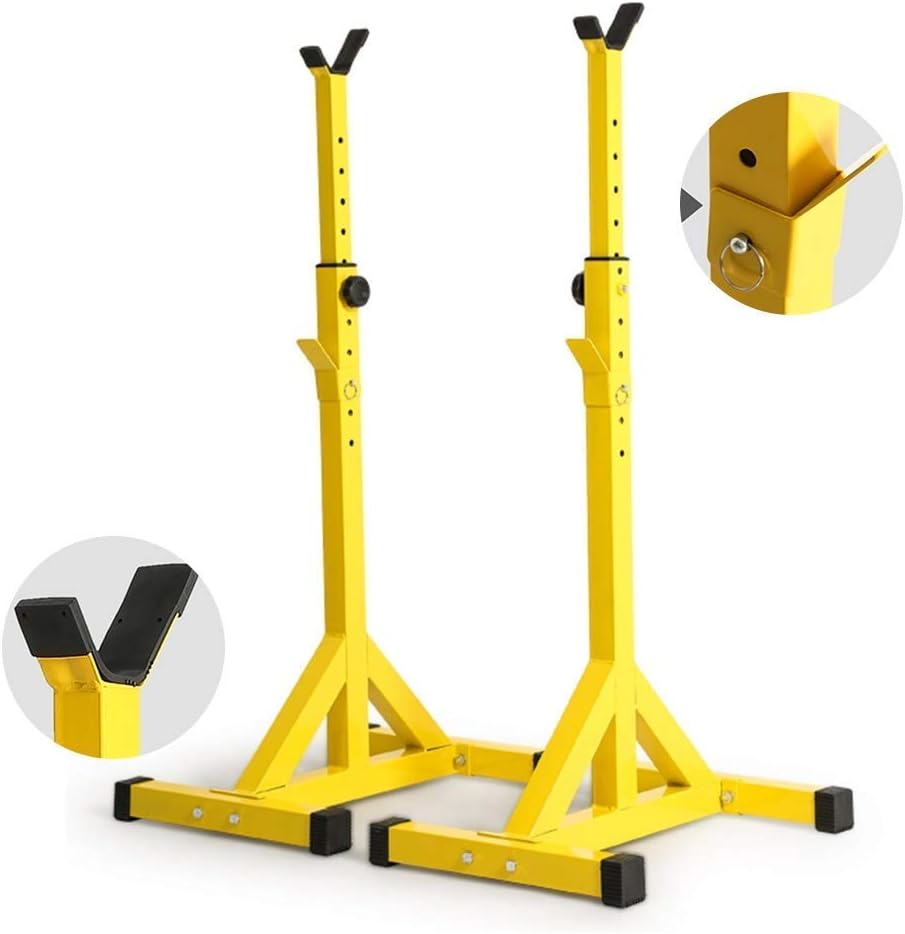 Strength Training Dumbbell Racks Household Split Barbell Racks Yellow Weightlifting Beds Professional Bench Squat Racks