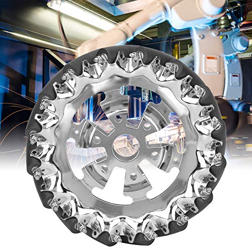 6in Mecanum Wheel Right 35KG 45 Degree Load Wheel with 16pcs TPU Rubber Rollers Sheet Metal Industrial Robots Parts Without Shaft Connector by FAUOSWUK - Used condition - US$28.48