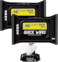 Natural Sneaker & Shoe Cleaner Wipes - 80 Count Pack - Portable & Disposable Wipes for Quick Dirt & Stain Removal on Most Footwear