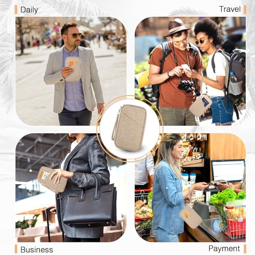 Passport Holder Family, Women Rfid Blocking Passport Wallet, Travel Essentials Premium Wallets, Waterproof Passport Holders Bag for Men Traveling, Travel Document Organizer Credit Cards Case by TOPBAG - Used condition - Image 4
