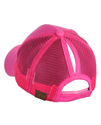 Image of C.C Ponycap Messy High Bun Ponytail Adjustable Mesh Trucker Baseball Cap Hat