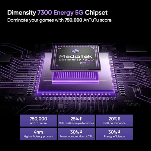 realme 13+ 5G (Dark Purple, 8GB RAM, 256GB Storage) 6.67" AMOLED Display | 80W Ultra Charging DAK | Dimensity 7300E Processor - Image 5