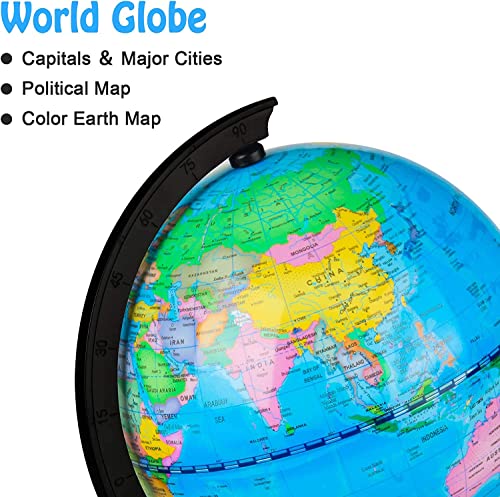 Wizdar-55-World-Globe-for-Kids-Learning-Educational-Rotating-World-Map-Globes-Mini-Size-Decorative-Earth-Children-Globe-for-Classroom-Geography-Teaching-Desk-Office-Decoration-55-inch