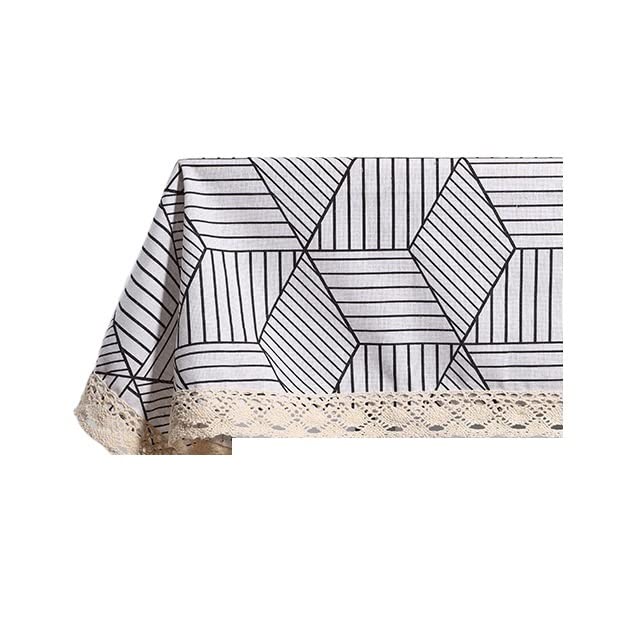 ALOEUTablecloth, Washable Cotton Linen Fabric Tassel Table Cloth Embroidery Table Cover For Kitchen Dinning Farmhouse (Color : Lxg, Size : Rectangle-120 x150cm)