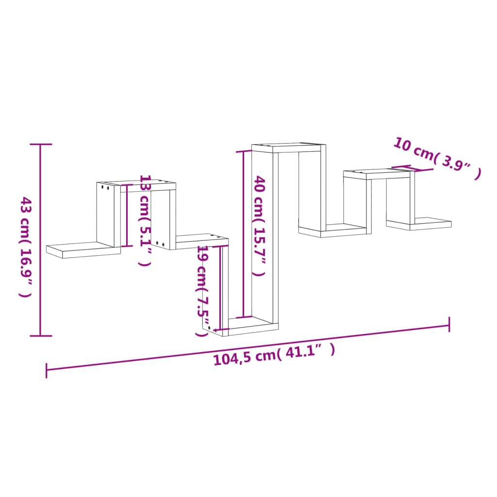 Estantería de pared blanca de material de madera, 104,5 x 10 x 43 cm, estantería flotante con mucho espacio de almacenamiento para salón, dormitorio, oficina, cocina, ahorra espacio, para