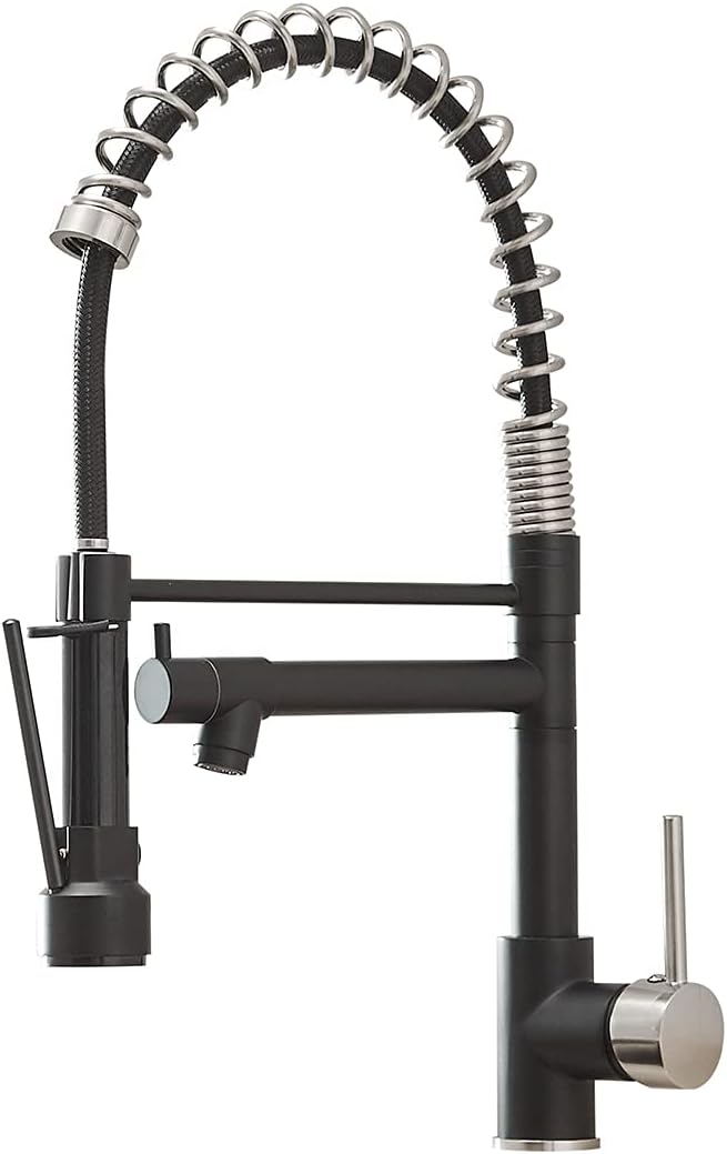 AIMADI Kitchen Sink Faucet with Pull Down Sprayer,Matte Black