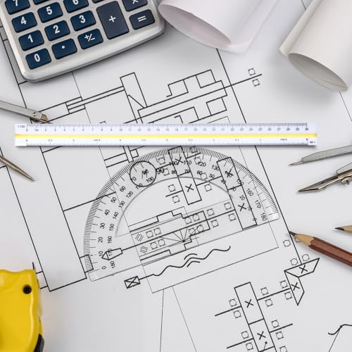 Aruicheng Dreikantmaßstab 30 cm Maßstab Lineal Architektonisches Lineal Dreikantmaßstab Maßstab Kunststoff Dreikantmaßstab Metrische Skalen 1:20 1:25 1:50 1:75 1:100 1:125