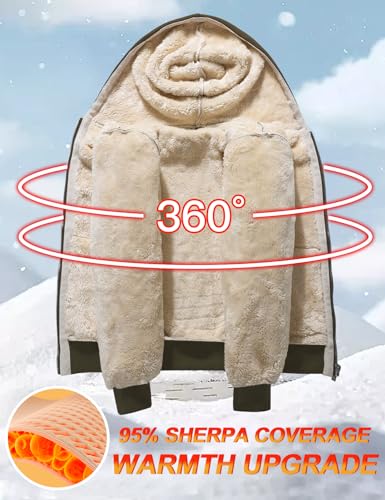 Flygo Unisex Boys Girls Fleece Jacket Hoodie Sherpa Lined Zip Up Hooded Sweatshirt Kids Winter Jackets3