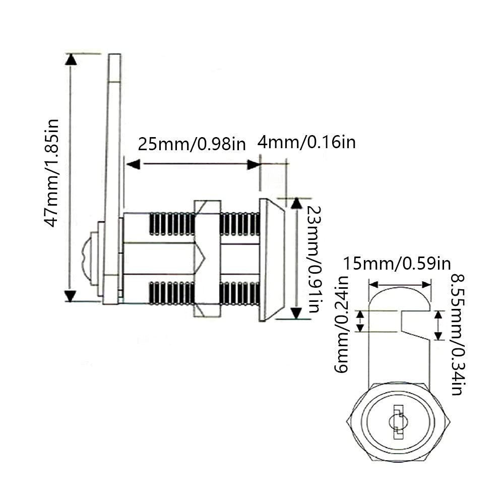 Lot De 4 Serrures à Came à 2 Clés Pour Porte De Bureau, Boîte D'armoire, Serrure De Placard, Armoire De Sécurité, Casier De Tiroir, Serrure