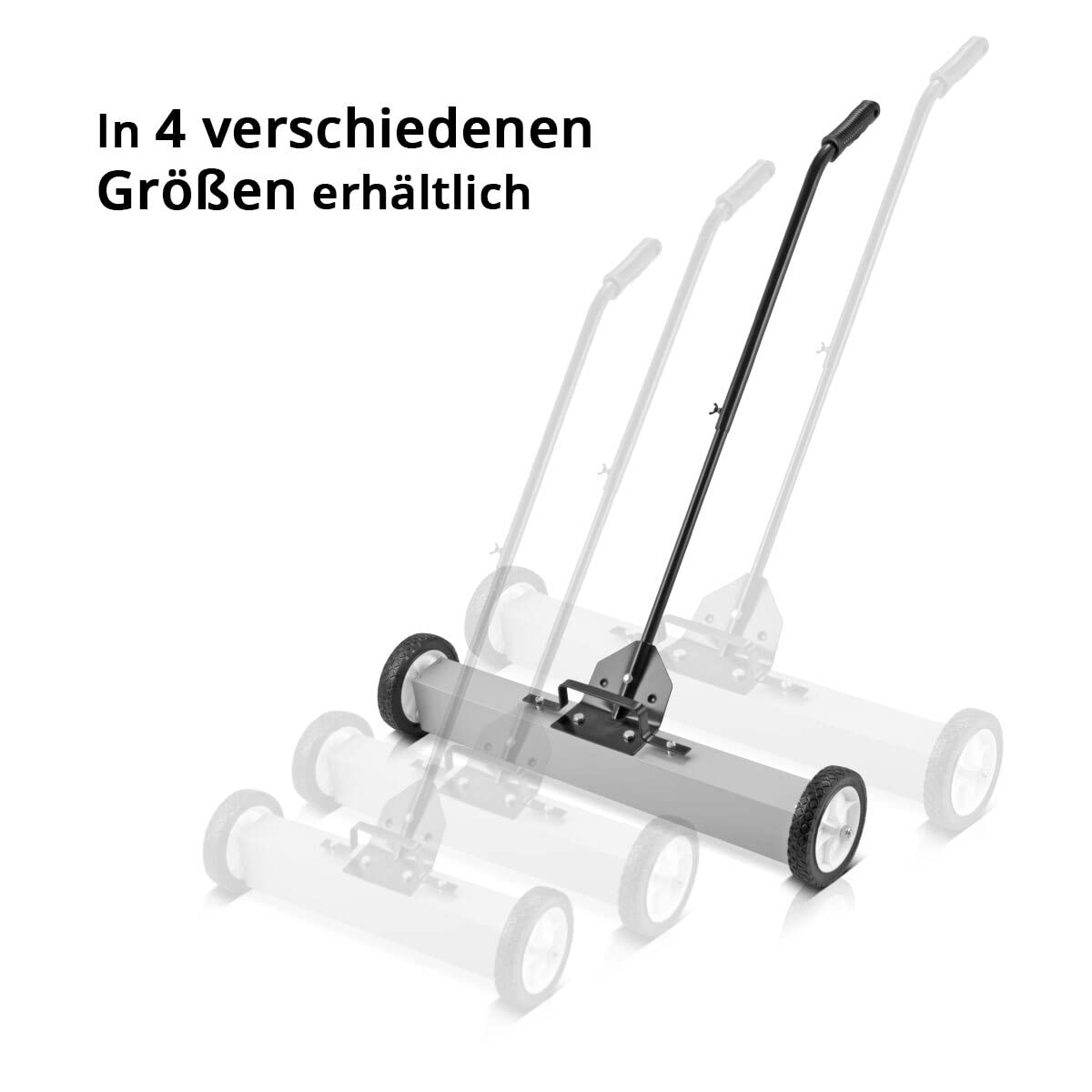 STAHLWERK Magnet-Bodenkehrer MBK-30 ST mit 762 mm Breite und 20 kg Fassungsvermögen, Magnetbesen/Spänesammler/Magnetische Kehrmaschine für Metallspäne Schrauben und andere magnetische Kleinteile