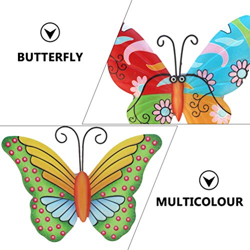 Cabilock 2 peças de decoração de arte de parede borboleta de metal, decoração inspiradora de parede