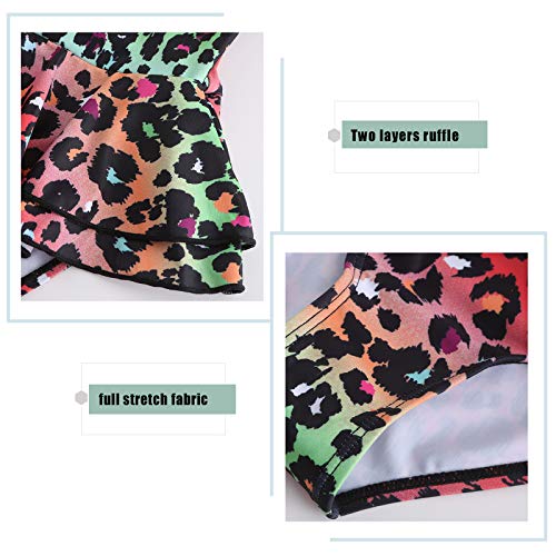 Image of Girls One Piece Swimsuits One Shoulder Ruffle Swimwear Floral Bathing Suit