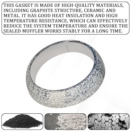 Image of ID 54mm Exhaust Flange Gasket, Car Graphite Construction Exhaust Manifold Gasket Seal Muffler Ring, Universal Automotive Accessories Exhaust Donut Gasket Replacement for Car SUV Truck RV