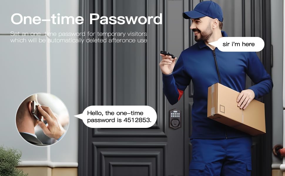 Image depicting the use of a one-time password for temporary visitors with the Gearwiz Wiz-Loc1 lock