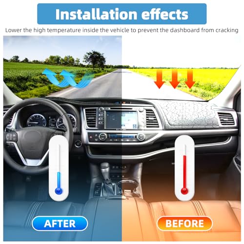 Image of Dash Cover Mat Compatible with Toyota Highlander 2014-2019 Non-Slip Dashboard Cover Mat Sunshade UV Rays Protector Interior Accessories(Not Fit GrandHighlander)