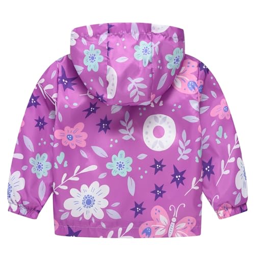 Toddler Girls Boys Windbreaker Casual Outerwear Kids Lightweight Zip Hooded Jacket Baby Cute Cartoon Dust Spring Fall Coat2