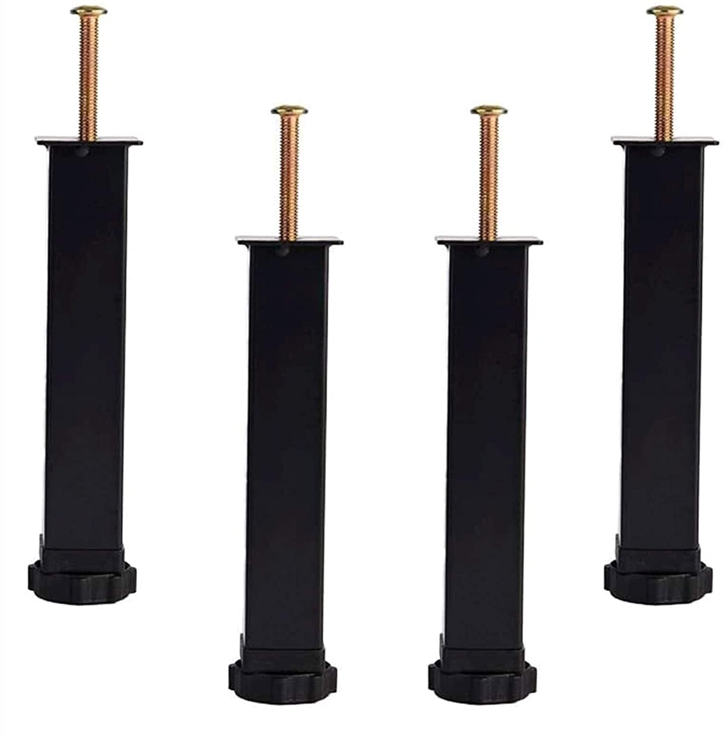 Gambe regolabili per mobili in metallo, confezione da 4, colore nero, 18 cm, resistenti, ideali per tavoli da cucina e casa, ufficio, forte capacità di carico