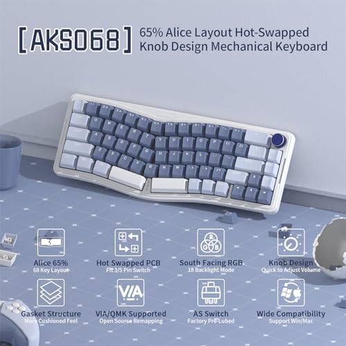 ATTACK SHARK AKS068 Wired Mechanical Gaming Keyboard 65