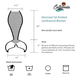 Mermaid Tail Sherpa Blanket, Super Soft Warm Comfy Sherpa-Lined Knit Mermaids with Non-Slip Neck Strap, for Girls Women… 5190F5a2 ML. SS280