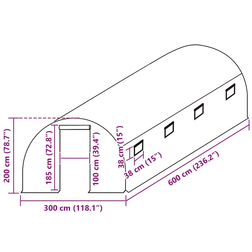 vidaXL Telo di Ricambio per Serra (18 m²) 3x6x2 m Trasparente