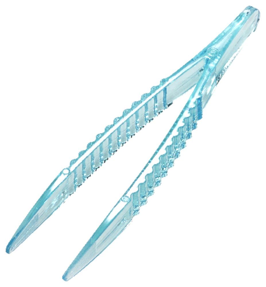 Caplugs Evergreen 222-1121-B1I Sterile Self-Sprung Forceps 100 Pack, Translucent Blue Polystyrene, 105 mm, Reusable, Disposable, Laboratory Use, Individually Packed