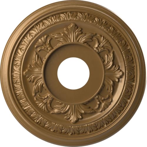 Image of Ekena Millwork CMP16BACGH Baltimore Thermoformed PVC Ceiling Medallion (Fits Canopies up to 6 1 /2 inch), 16 inchOD x 3 1 /2 inchID x 1 inchP, Metallic Gold Rush