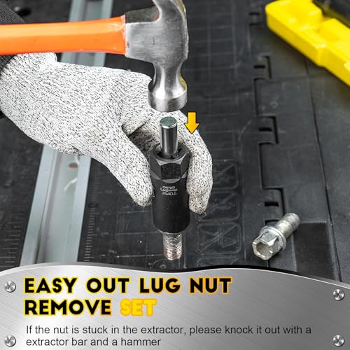 TOPEC 10PCS Deep Lug Nut Remover Heavy Duty, 1/2" Drive Impact Wheel Lock Removal Kit, Spiral Type Lug Nut Removal Tool for Removing Stripped, Broken, Damaged, Rounded Bolts, Nuts & Screws by Topec - Used condition - Image 8
