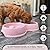 Fur & Bone Double Slow Feeder Dog Bowl for Cat Dog and Puppy - Interactive Feeder Slow Down Feed Pets Twin Feeding Bowl with Stainless Steel Detachable Dish and Non-Slip Bottom (Pink)