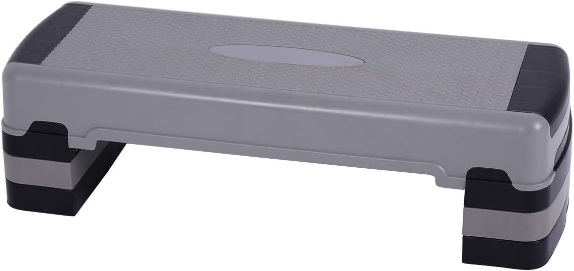 Gymax Step Platform, 35'' Adjustable Exercise Equipment Aerobic Stepper with 6 - 8 - 10 Risers for Fitness & Exercise