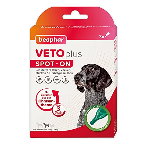 Beaphar VETOplus Spot-ON für mittelgroße Hunde (15-30kg), 3x2ml