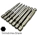 YDLQWCZ 7 PCS Ball End Hex Head Screwdriver Bits Set, 2MM 2.5MM 3MM 4MM 5MM 6MM 8MM Magnetic Balldriver Power Bits 1/4 Inch Hex Shank S2 Steel 65MM Length (Ball Hex bit)