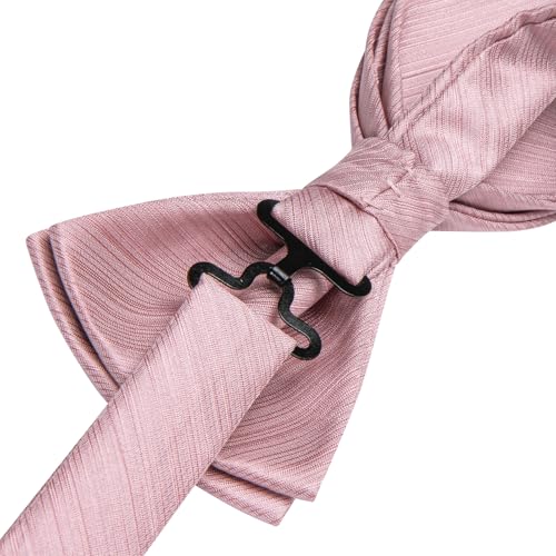Image of Hi-Tie Bow Ties for Men Pre-Tied Pocket Square with Cufflinks Mens Bowtie Sets for Wedding Formal Party