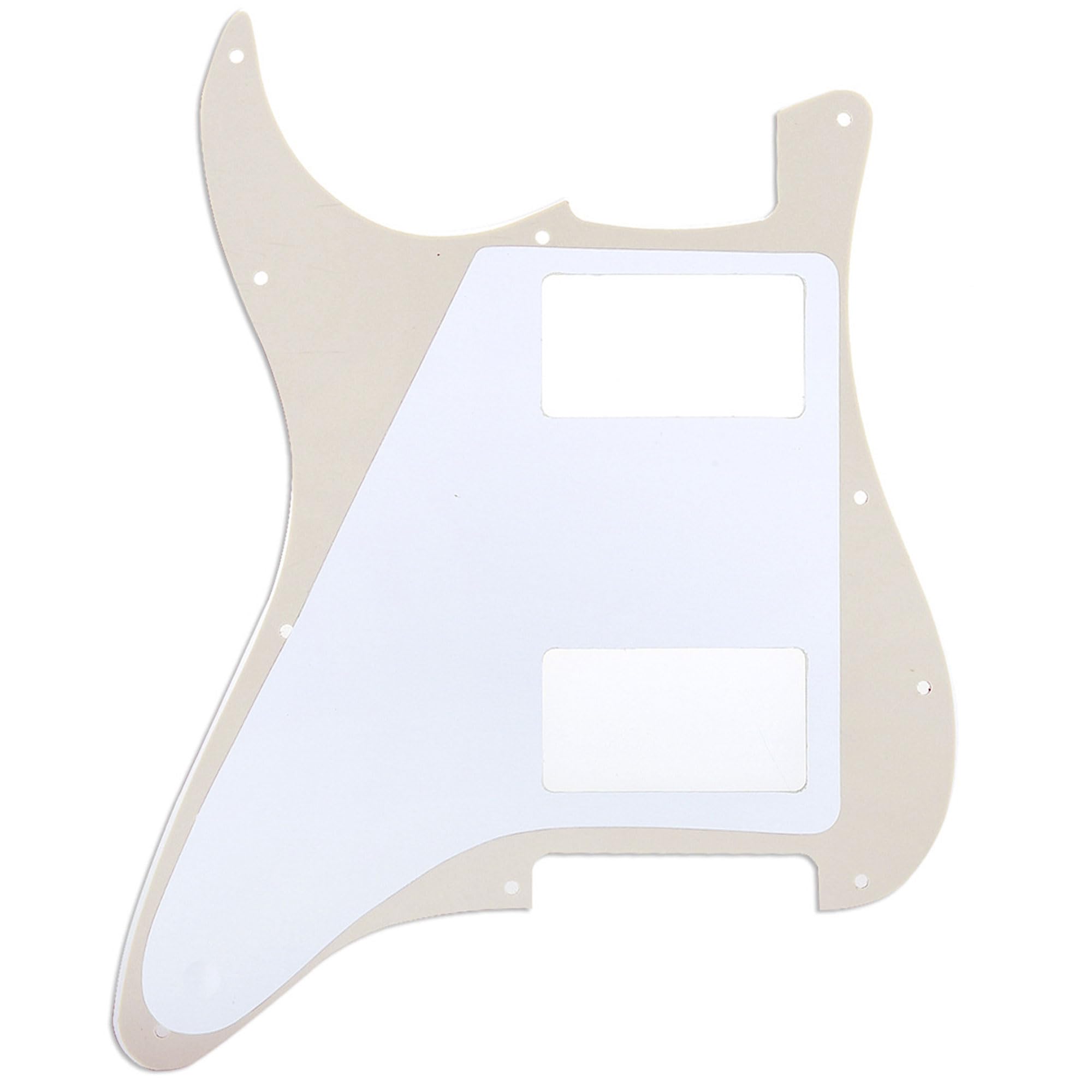 Musiclily Pro 11 Hole HH Strat Pickguard Humbucker Guitar Scratch Plate for USA/Mexican Made Fender Standard Stratocaster Modern Style, 3Ply Cream