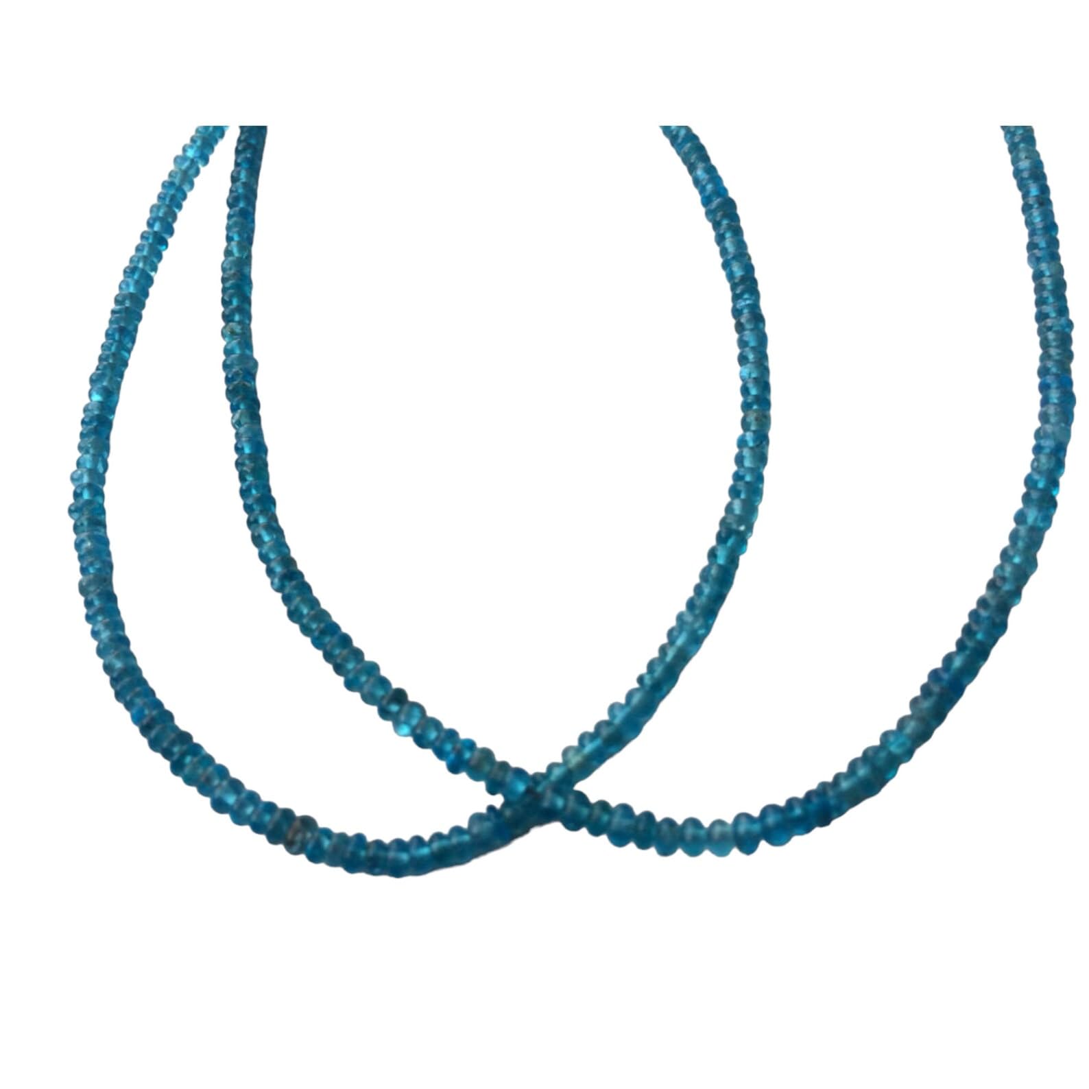Apatite au néon perles rondelles bleues naturelles de 2.5mm pour enfilage et loisirs créatifs