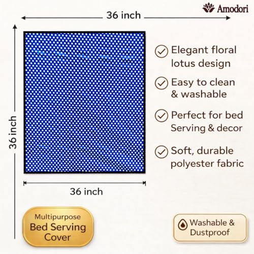 Image of Waterproof Bed Server Mat /Food Mat /Bedsheet Protector | Reversible | 2-Layer Heavy Material | Multi-Purpose Place Mat (Colour & Print May Vary) (polka-13)