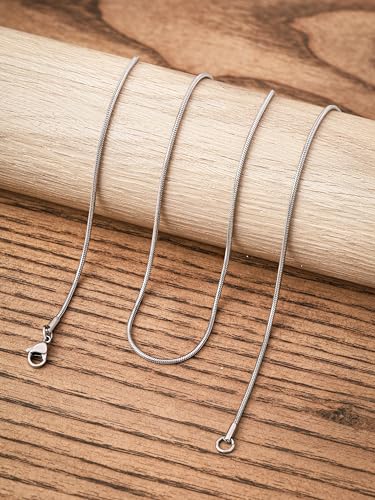 HAQUIL Thin Flexible Stainless Steel Snake Chain Necklace, Jewelry Gift for Men and Women 16/18/20/22/24/26/28/30' 1/1,2/1.5/2/2,5mm2