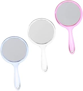 minkissy 3pcs Double Sided Makeup Mirror Portable Vanity Mirror Mirror for Dresser Hand Held Mirror Shaving Mirror Travel Mirrors Handheld Makeup Mirror Woman Makeup Mirror Handle Mirror