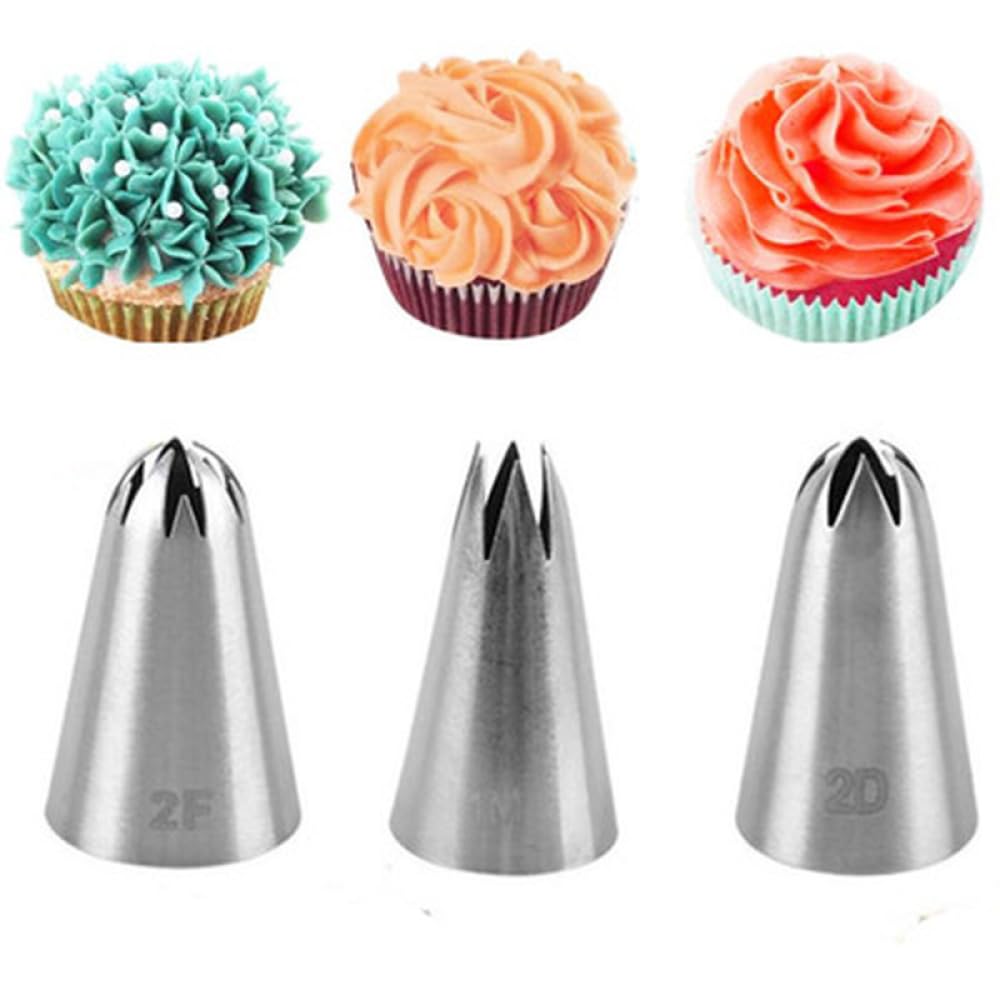 Baking Supplies - Boquilla para decoración de pasteles 304 Rvs Icing Bakken Gebak Gereedschap Gebak Bloem 6 tand Crème Boquilla para decoración de pasteles (1 m)